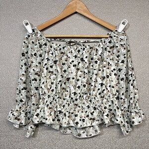 🆕 XL Exlura Floral Bohemian Peplum Top NWT